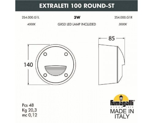 Встраиваемый светильник Fumagalli Leti 2S4.000.000.AYG1L