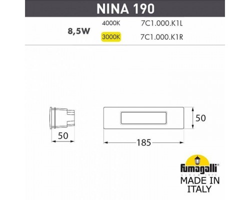 Встраиваемый светильник Fumagalli Nina 7C1.000.000.AYK1L