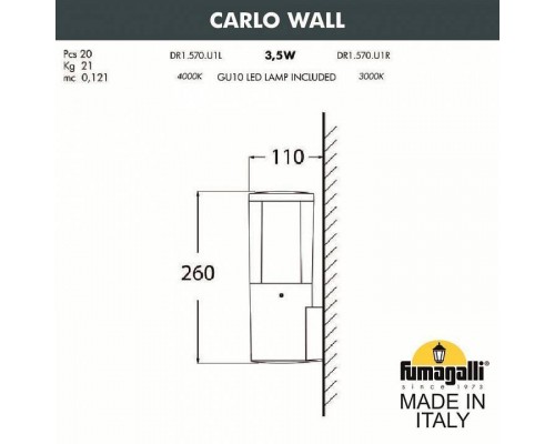 Светильник на штанге Fumagalli Carlo DR1.570.000.LXU1L