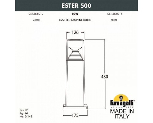 Наземный низкий светильник Fumagalli Ester DS1.563.000.LXD1L