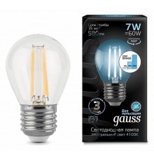 Лампа светодиодная Gauss LED Filament Globe E27 7Вт 4100K 105802207-S