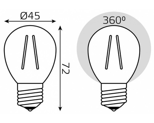Набор светодиодных ламп Gauss Filament E27 7 Вт 2700 K 105902107T