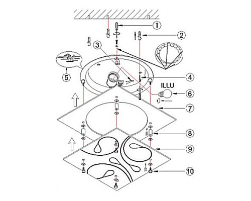 Накладной светильник Globo Jasmina 40408