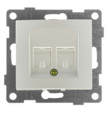 Розетка двойная RJ-12 и Ethernet RJ-45, без рамки Gusi Electric BRAVO С10КТ-028