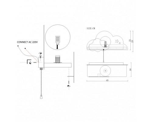 Накладной светильник Imperiumloft Облако 44.899-0