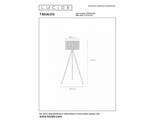 Торшер Lucide Tagalog 21729/81/30