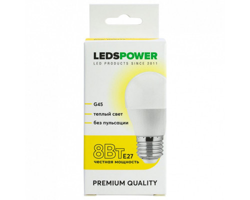 Лампа светодиодная LEDS POWER G45 006772