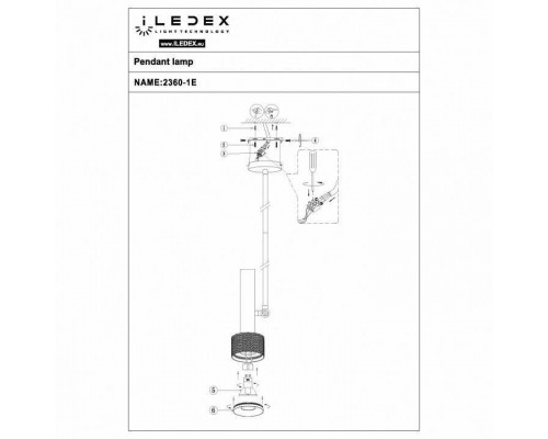 Светильник на штанге iLedex Delta 2361-1 BK+BR