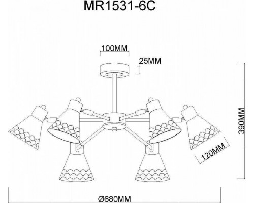 Люстра на штанге MyFar Chilly MR1531-6C