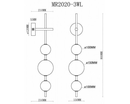 Бра MyFar Violla MR2020-3WL