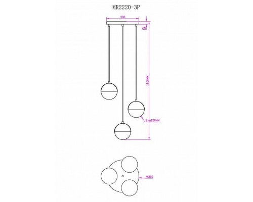 Подвесной светильник MyFar Loreen MR2220-3P