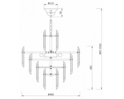 Подвесная люстра Maytoni Flare DIA200PL-06G