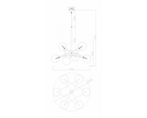 Люстра на штанге Freya Bumble FR5144PL-06TR