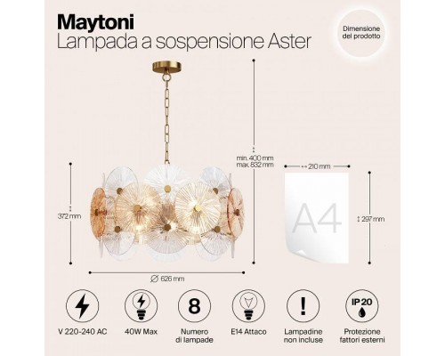 Подвесной светильник Maytoni Aster MOD007PL-08G