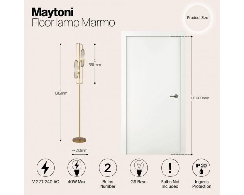 Торшер Maytoni Marmo MOD099FL-02G