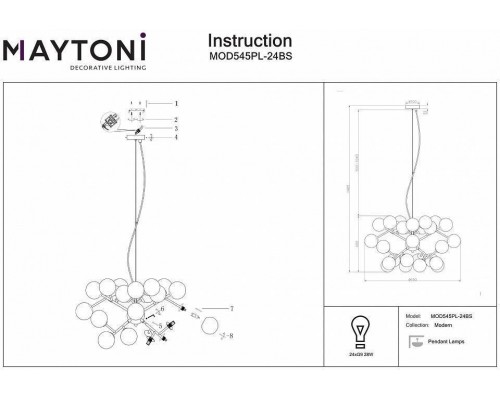 Подвесная люстра Maytoni Dallas MOD545PL-24BS