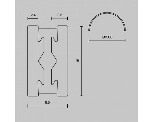 Трек накладной Maytoni Busbar trunkings Flarity TRX154-2SR-D1500-BS