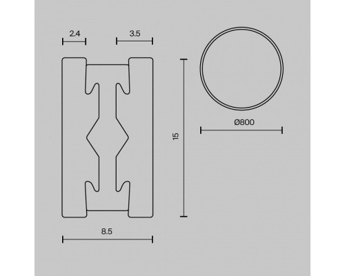 Шинопровод трековый накладной Maytoni Flarity круглый D800 мм латунь TRX154-R-D800-PT