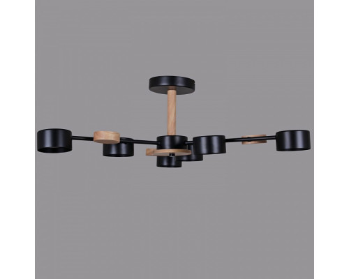 Люстра на штанге De Markt 03758-0.3-06 6xGX53 черный/дерево 03758-0.3-06 BK+WOOD GX53