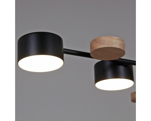 Люстра на штанге De Markt 03758-0.3-06 6xGX53 черный/дерево 03758-0.3-06 BK+WOOD GX53
