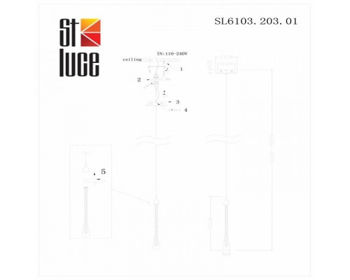 Подвесной светильник ST-Luce Faenza SL6103.203.01