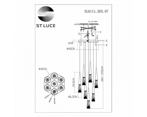 Подвесной светильник ST-Luce Sollen SL6111.203.07