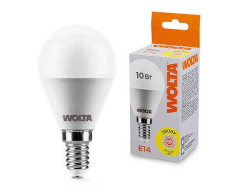 Лампа светодиодная Wolta  E14 10Вт 3000K 25Y45GL10E14