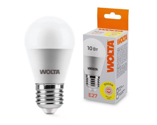Лампа светодиодная Wolta  E27 10Вт 3000K 25Y45GL10E27