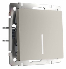 Выключатель проходной одноклавишный с подсветкой без рамки Werkel дымчатый W1210104