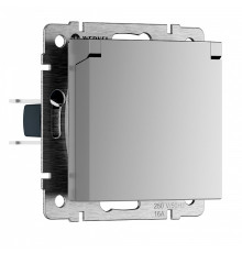 Розетка с заземлением и со шторкой, без рамки с крышкой Werkel  W1171206