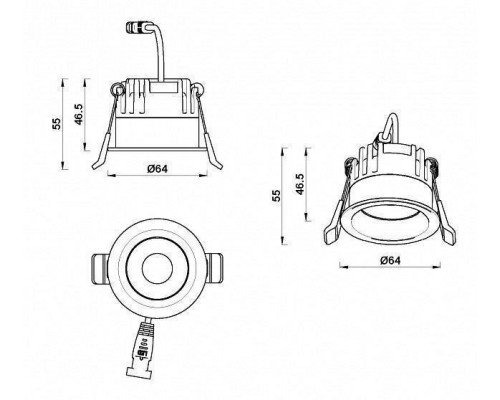 Встраиваемый светильник iLedex Mars 107-7W-D64-4000K-24DG-BK