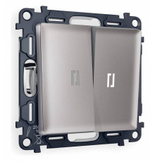 Выключатель двухклавишный с подсветкой без рамки Ambrella Volt Quant MA504015