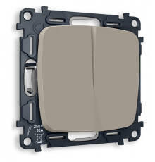 Выключатель проходной двухклавишный без рамки Ambrella Volt Quant MO363020