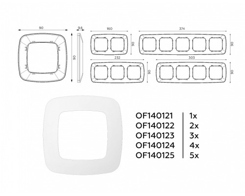 Рамка на 1 пост Ambrella Volt Ecta OF140121