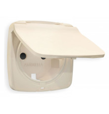 Накладка для розетки влагозащищенной с заземлением и со шторками с крышкой Ambrella Volt Quant OP3280