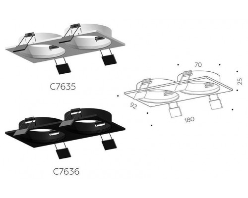 Встраиваемый светильник Ambrella Light C C7636