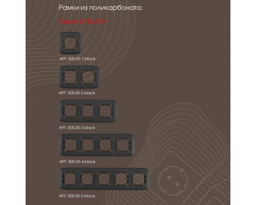 Выключатель двухклавишный без рамки Arte Milano 205 205.30-2.black