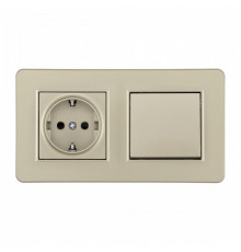 Блок с розеткой и выключателем Arte Milano SET16-2 SET16-2-40-1-30-1 shampan