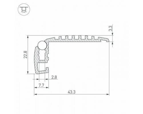 Профиль для ступеней Arlight STEP-MINI-2000 ANOD 019195