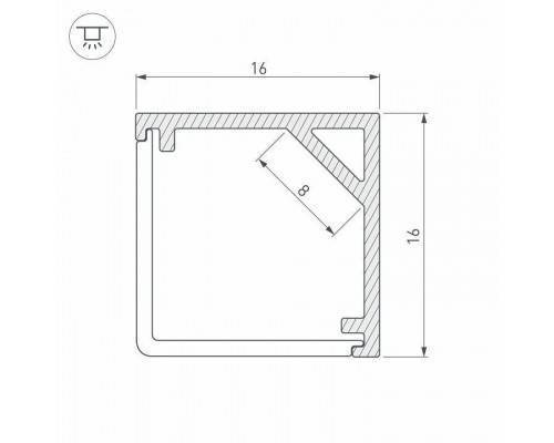 Профиль накладной Arlight SL-KANT-H16-2000ANOD 023723