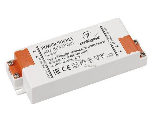 Блок питания Arlight ARJ-KE421000A 42 Вт 1000 мА 027587