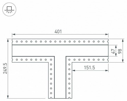 Соединитель угловой T-образный накладной Arlight S-LUX 030107