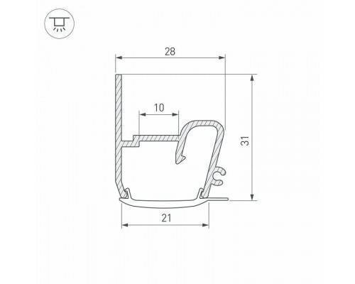 Профиль для контурной подсветки натяжного потолка Arlight STRETCH 040701