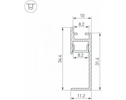 Профиль для плинтусов Arlight ARH-PLINTUS 043599