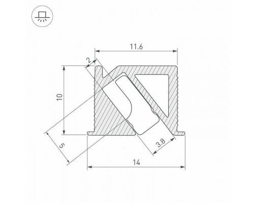 Профиль встраиваемый угловой внутренний Arlight SL-BEVEL 044084