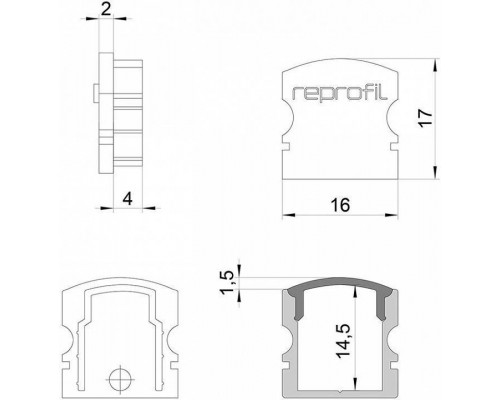 Набор из 10 заглушек для профиля Deko-Light F-AU-02-10 978550