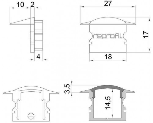 Набор из 10 заглушек для профиля Deko-Light F-ET-02-12 978642