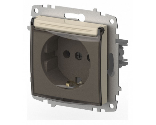 Розетка с заземлением с крышкой, без рамки Elbi Eleсtriс Zena Vega 609-010300-218