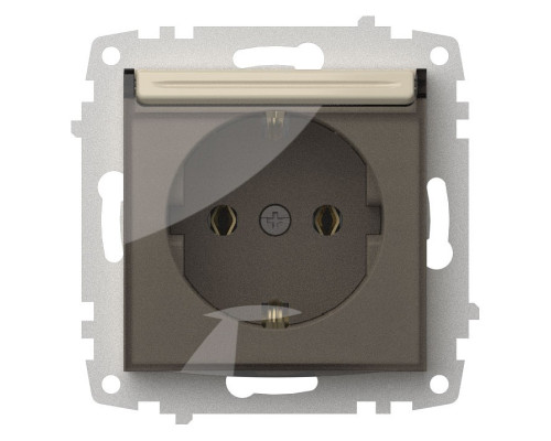 Розетка с заземлением с крышкой, без рамки Elbi Eleсtriс Zena Vega 609-010300-218