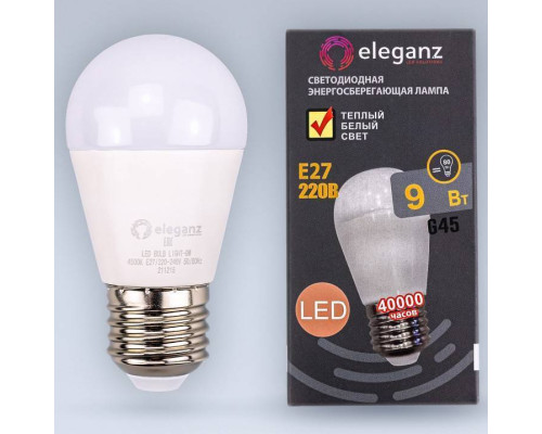 Лампа светодиодная Eleganz  E27 9Вт 3000K 1404